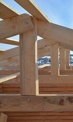 commercial property construction - wooden frame