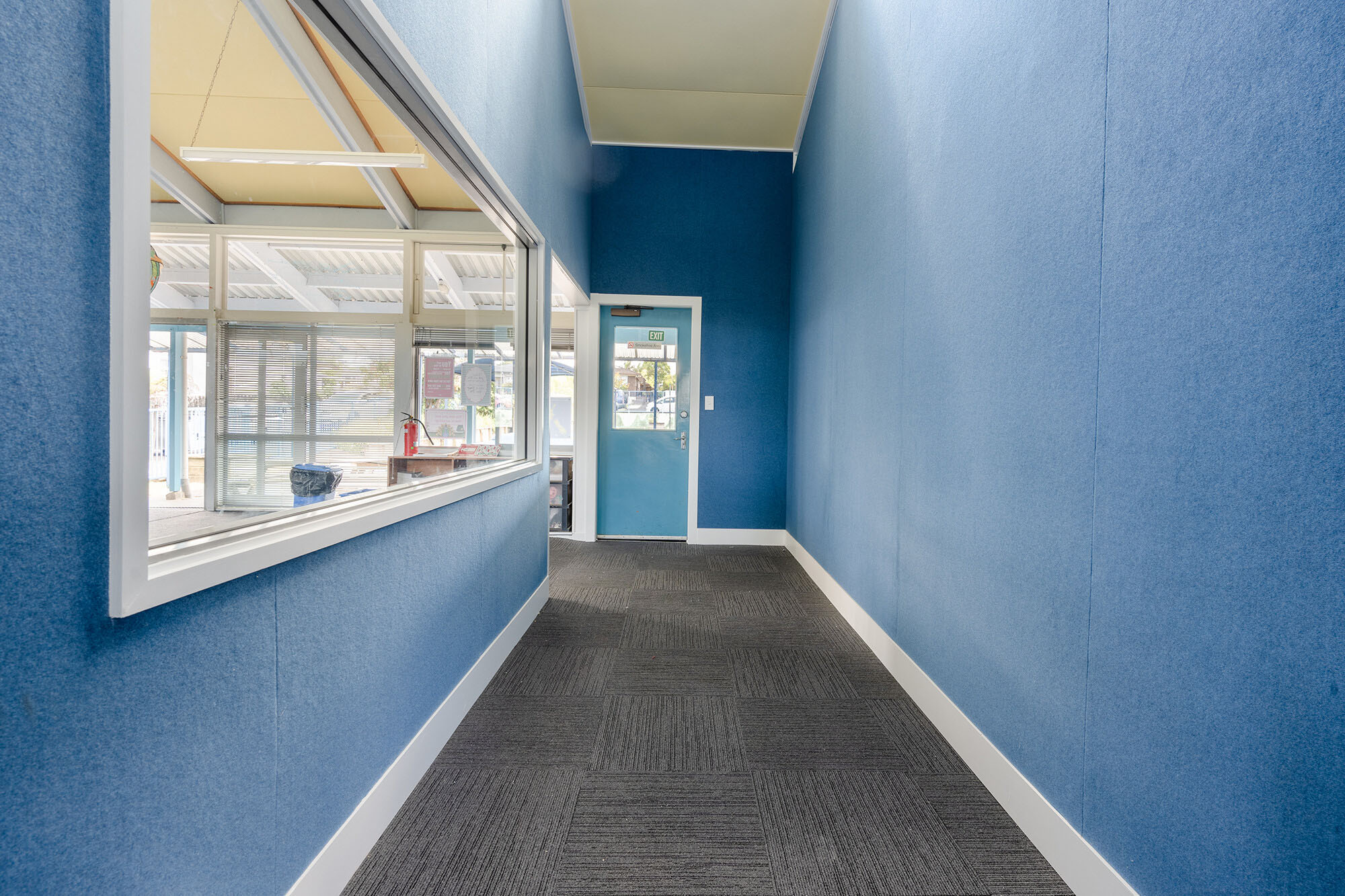 corridor with AUTEX wall lining installed