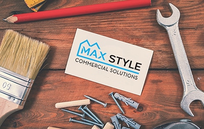 max style construction company card